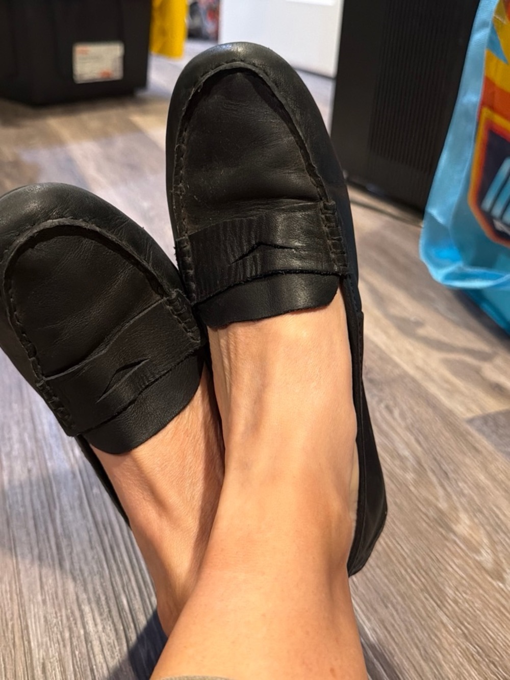 Born Black Leather Slip-On Loafers